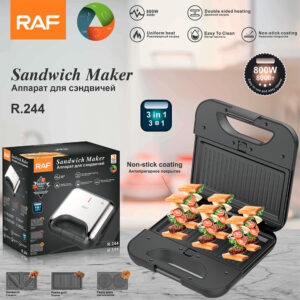 RAF European Standard Multifunctional Breakfast Machine Sandwich Maker Waffle Maker 3-in-1 Steak Maker Toaster