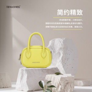 Korean Style Niche Pam Handbag for Women Fashionable Versatile Crossbody Bag Cowhide Handheld Lipstick Coin Purse Double Zipper