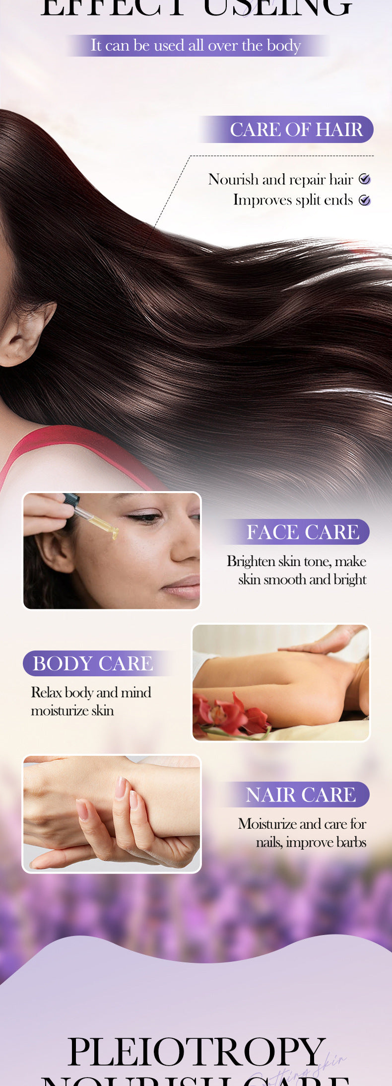 Cross-border Lavender Dried Flower Massage Oil30ml Moisturizing and rejuvenating skin body oil wholesale from foreign trade manufacturer - 图片 14