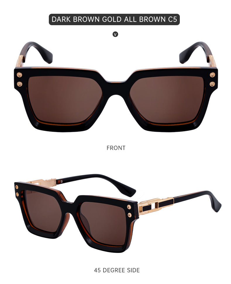 2025New European and American Style Square Frame Sunglasses for Men High-end Sun Protection Sunglasses Men's Trend Wholesale sunglasses - 图片 29