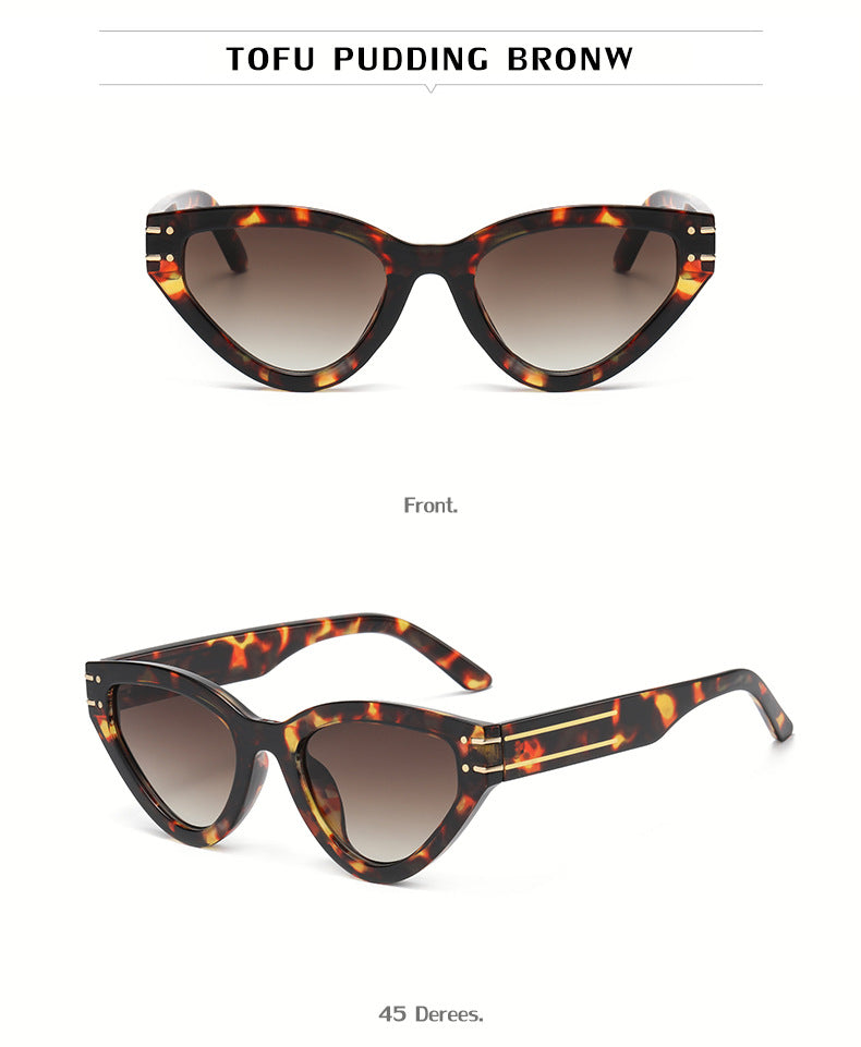 New European and American style personality cat-eye UV protection sunglasses for women ins Small Frame Sunglasses Eyewear Trendy Wholesale - 图片 26