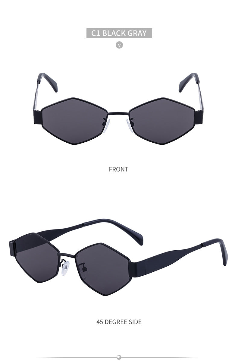 European and American Fashion Irregular Metal Sunglasses for Women Trendy Personality Wide Temple Sunglasses Wholesale sunglass - 图片 31