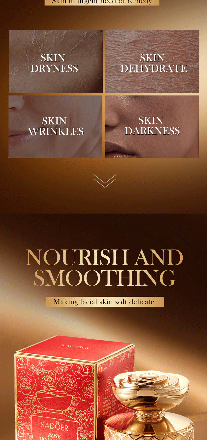 Rose Moisturizing and Skin Rejuvenating Cream SADOER Plant Moisturizing and Hydrating Face Cream Cross-Border Wholesale - 图片 8