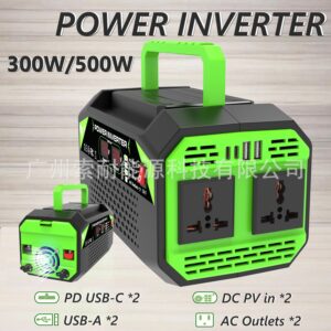 Vehicle Inverter300W/500W12V Turn110V/220V Dual Socket with Digital Display/USB/Type-C