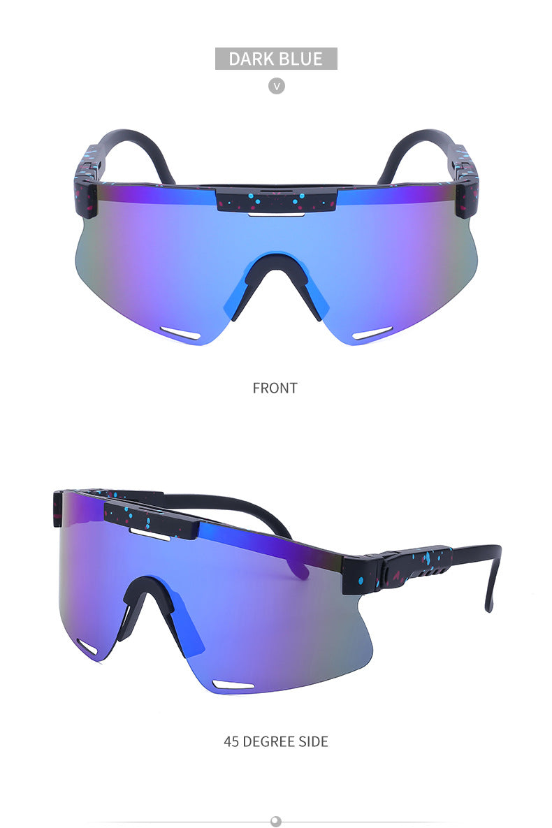 New European and American Style Colorful Outdoor Cycling Windproof Sunglasses for Men and Women Integrated Sports Sun Protection Sunglasses - 图片 26