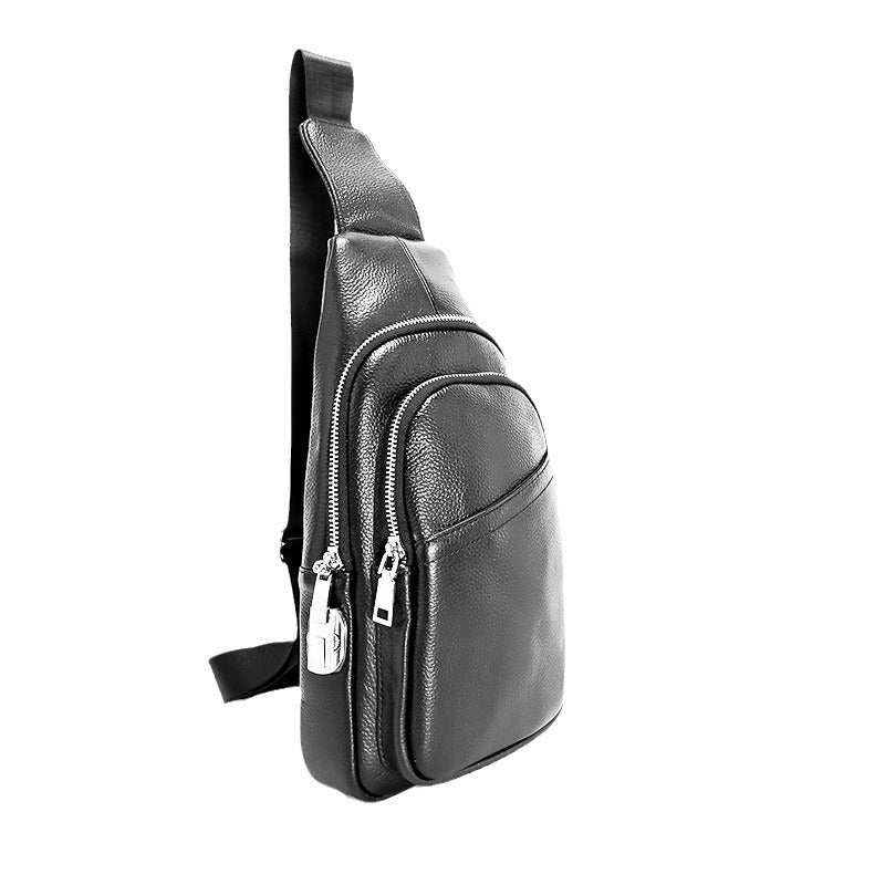 Anti-theft Bag Cowhide Chest Bag Password Lock Outdoor Sports Genuine Leather Single Shoulder Crossbody Bag Anti-theft Password Lock - 图片 4