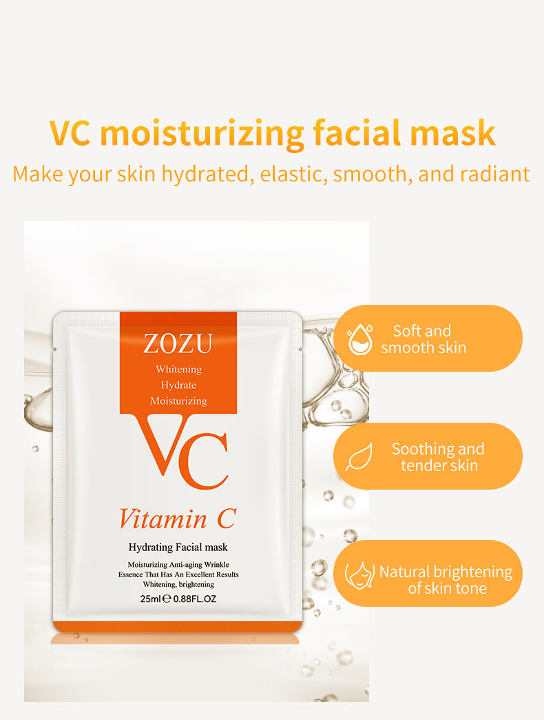 VC Facial Mask ZOZU Vitamin C Hydrating Moisturizing and Nourishing foreign trade skincare products live wholesale - 图片 14