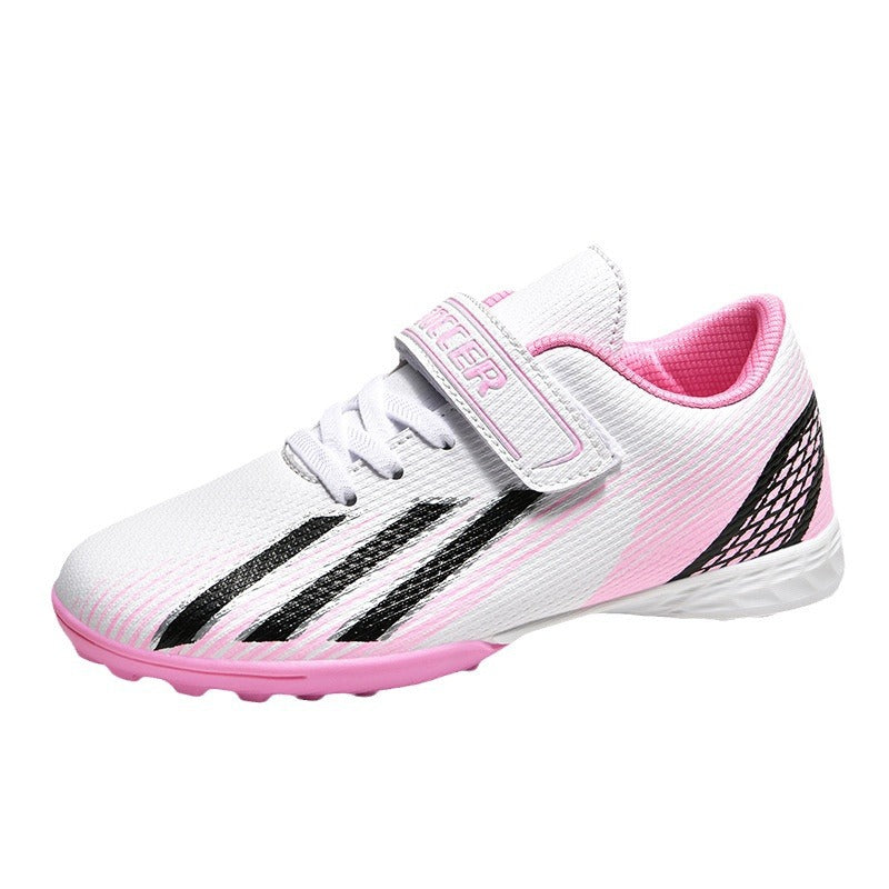 New football shoes for men and women with Velcro for children TF Broken Nail Style Youth Student Grassland Flat Training Shoes - 图片 5