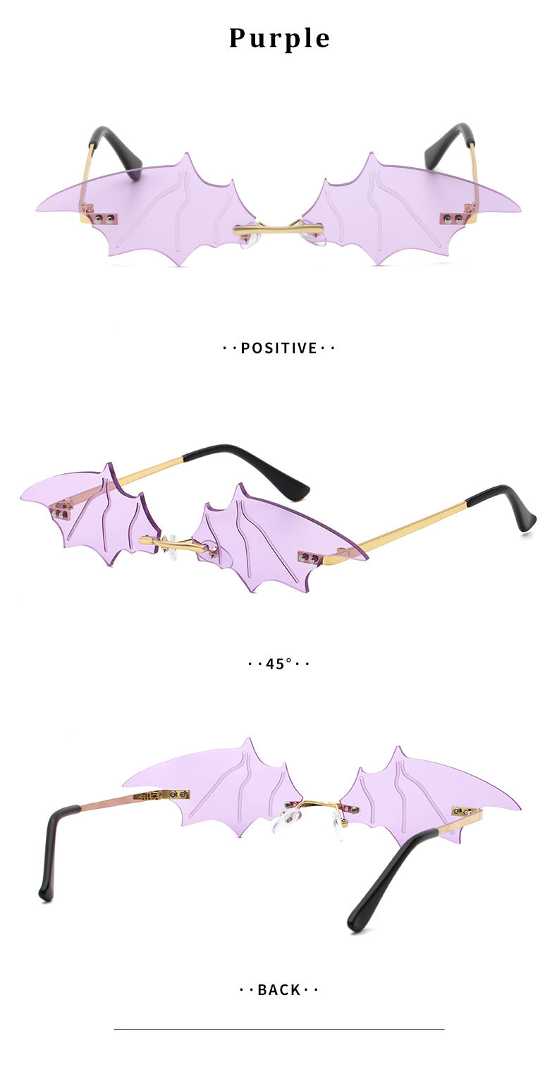 Bat Sunglasses for Women, Quirky Party Trendy Street Style Sunglasses, Small Frame European and American Fashion Irregular Glasses sunglasses - 图片 15