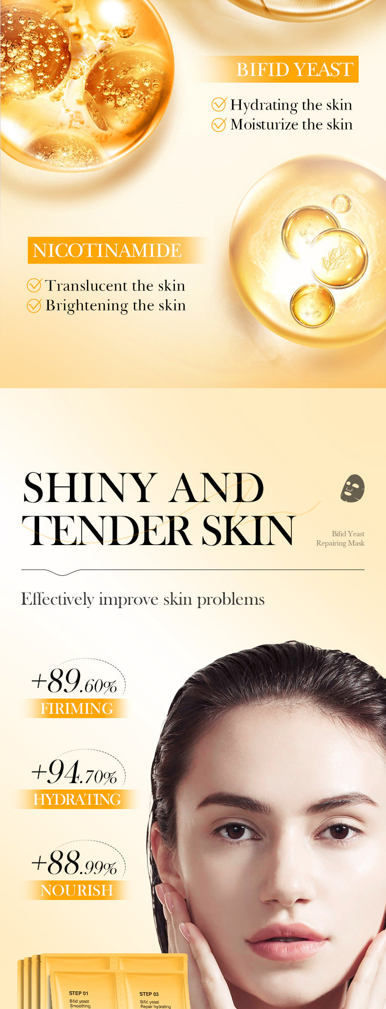 Trilogy Mask SADOER Hyaluronic Acid Firming Acne Removal Hydrating Beauty Mask Cross-Border Wholesale - 图片 21