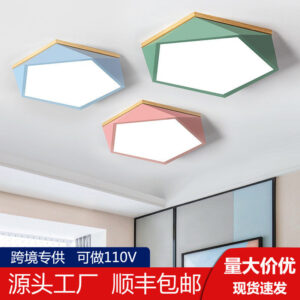 Creative Geometric Ceiling Light led Bedroom Lamp Nordic Creative Boys Girls Children's Room Lamp Iron Art Living Room Lamp