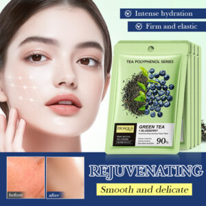Green Tea Blueberry Rejuvenating Mask BIOAOUA Hydrating and Moisturizing Face Mask Stickers Cross-Border Wholesale