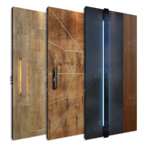 European Luxury House Front Modern Aluminium Solid Wooden Security Pivot Doors Wooden Entrance Door Modern Villa Exterior Door