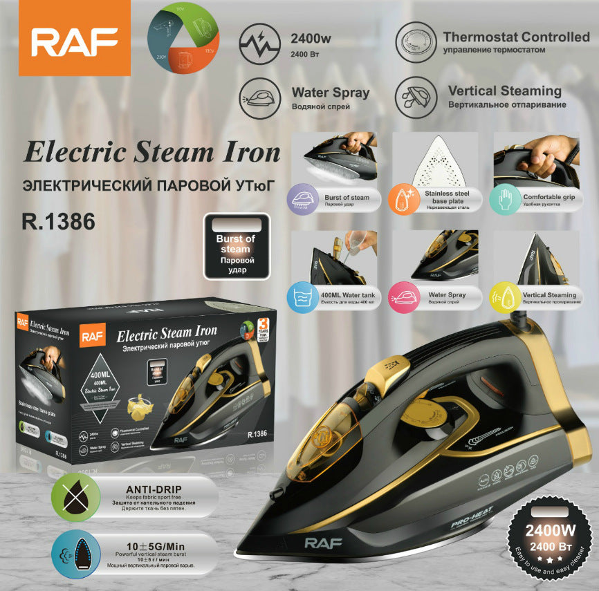 RAF European Standard Household Handheld Steam Iron High-power dual-use for dry and wet2400W Electric Iron R1386 - 图片 5