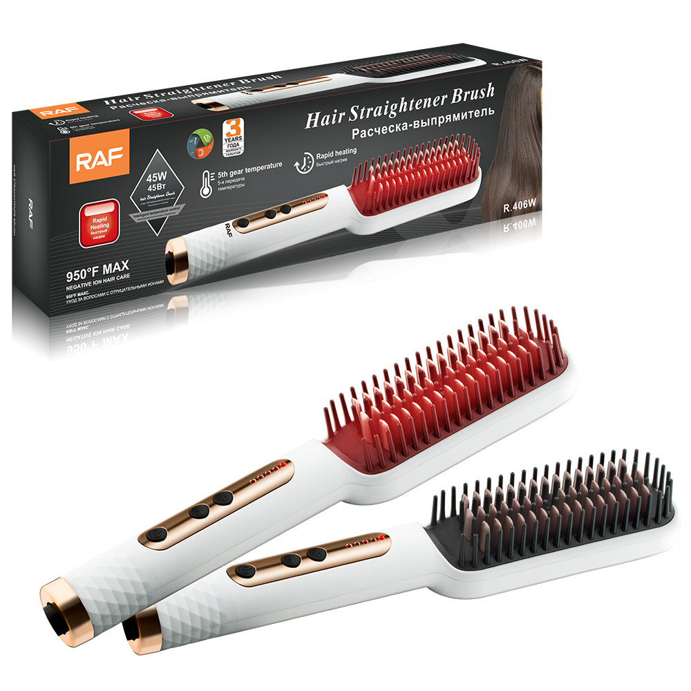 RAF EU Standard Hair Straightening Brush Non-Damaging Hair Straightening and Curling Dual-Use Electric Curling Iron Hair Straightener for Home Use - 图片 15