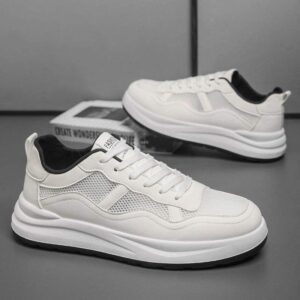 Men's Shoes2025Summer New Breathable Hollow Mesh Panel Shoes Fashion Versatile White Shoes Men's Trendy Casual Shoes