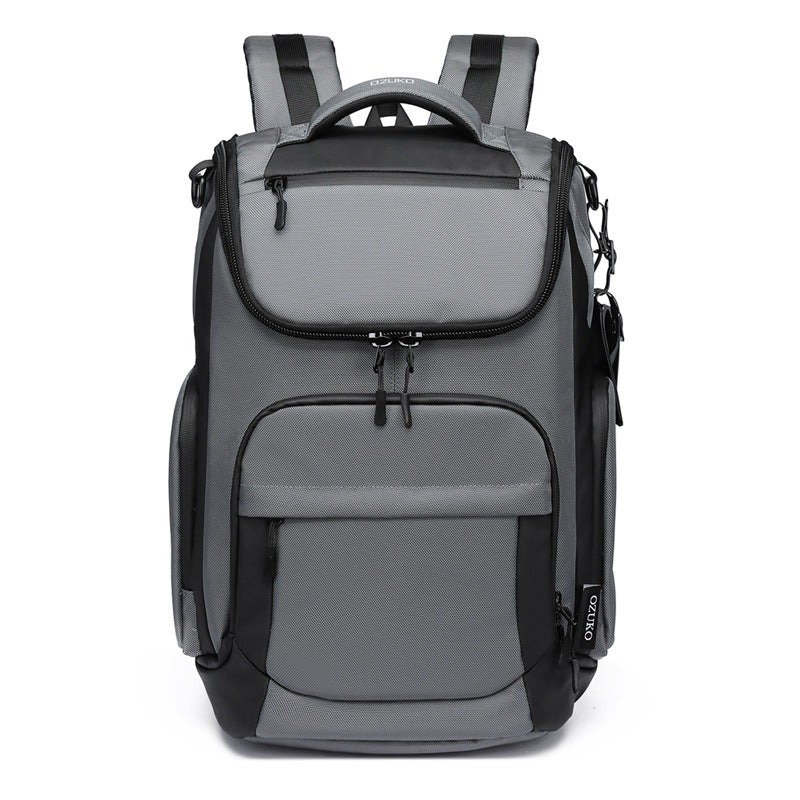 OZUKO Business Backpack Men's Commuting Large Capacity Computer Bag Travel Backpack High-end Waterproof School Bag - 图片 5