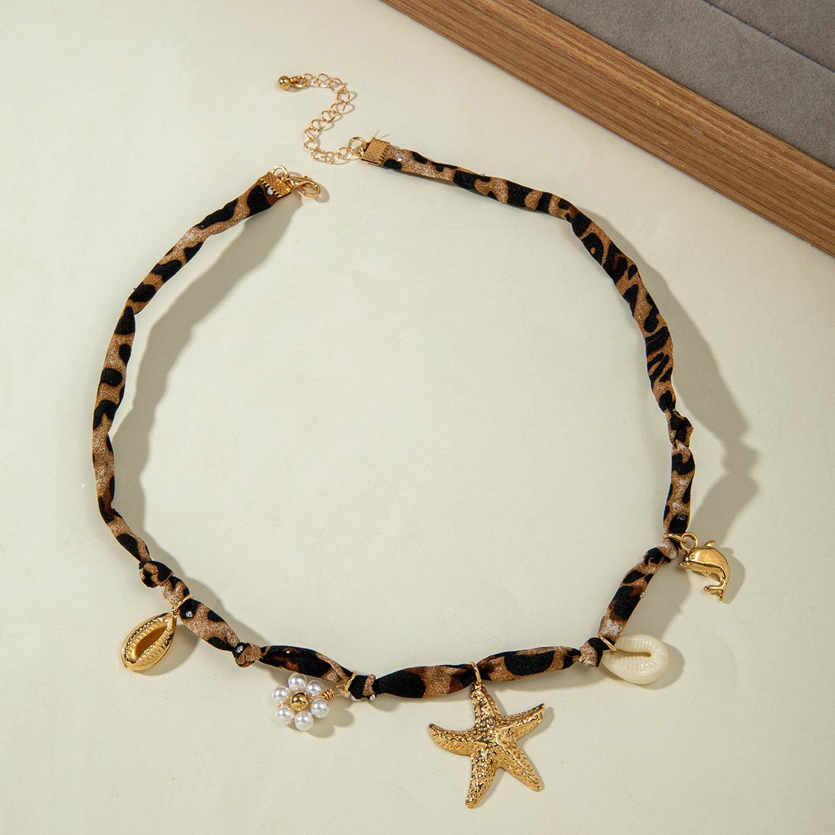 European and American Style Ocean-themed Cross Conch Starfish Pendant Leopard Print Exaggerated Necklace Collarbone Chain Jewelry - 图片 67