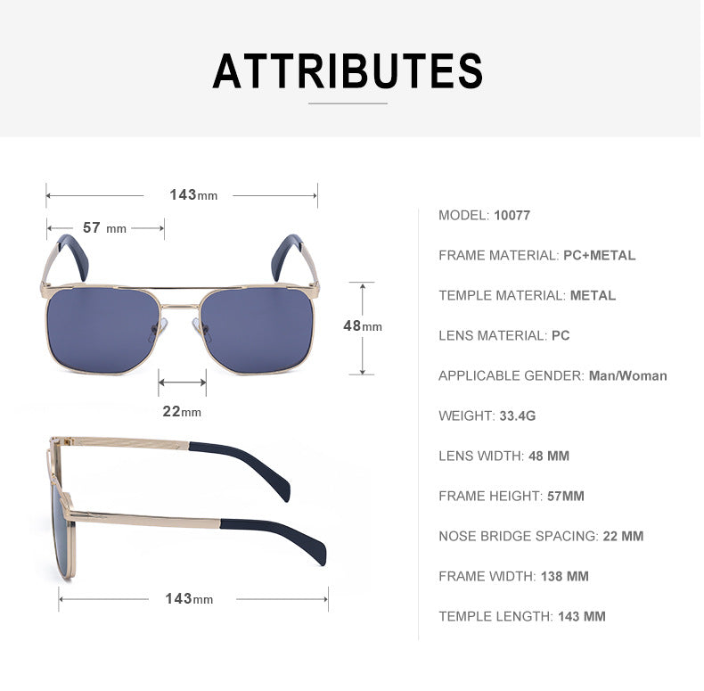 Men's Sunglasses Driving Fashion Internet Celebrity David Same Style Square Frame Sunglasses Men's Trendy Outdoor Hiking Glasses shades - 图片 16