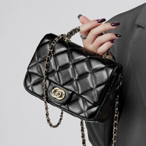 European and American Style Small Chanel-Style Quilted Chain Bag for Women, Simple Fashionable Women's Bag, Versatile Light Luxury Handbag, Shoulder Bag, Crossbody Bag, Genuine Leather