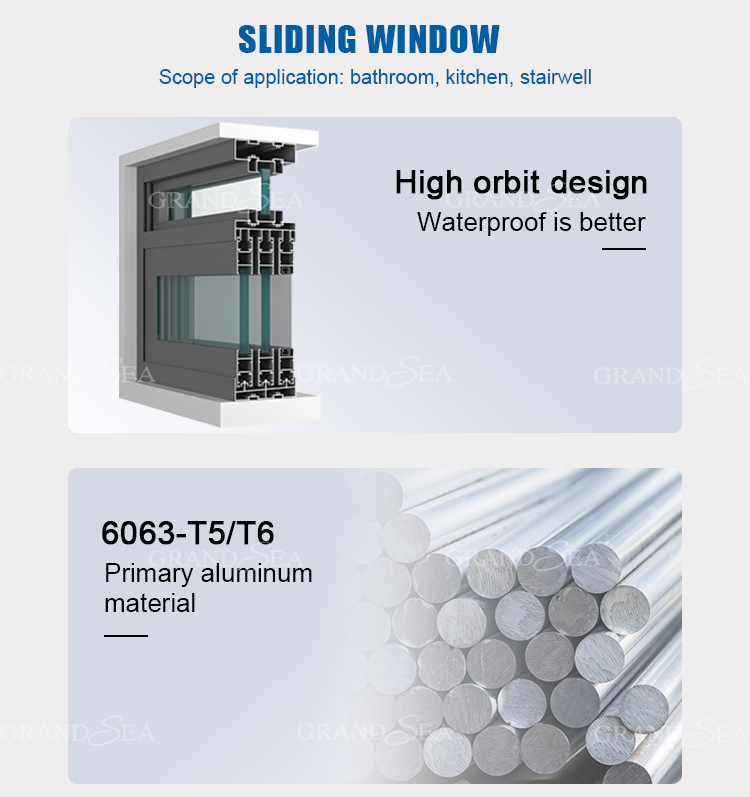 Double Tempered Reflective Glass Aluminium Sliding Windows Economic Price in Africa - 图片 11