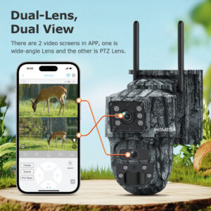 Private Model4G Solar camera dual lens dual view6MP HD Outdoor Camouflage Surveillance Camera