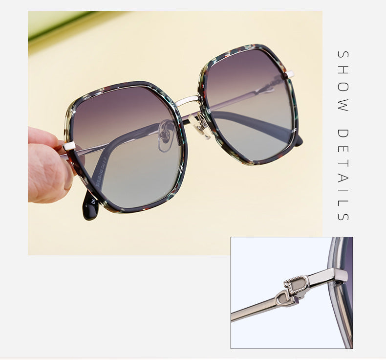 2025New European and American Fashion Square Frame Polarized Sunglasses for Women, Trendy Street Style, Sun Protection Sunglasses for Women Wholesale - 图片 15