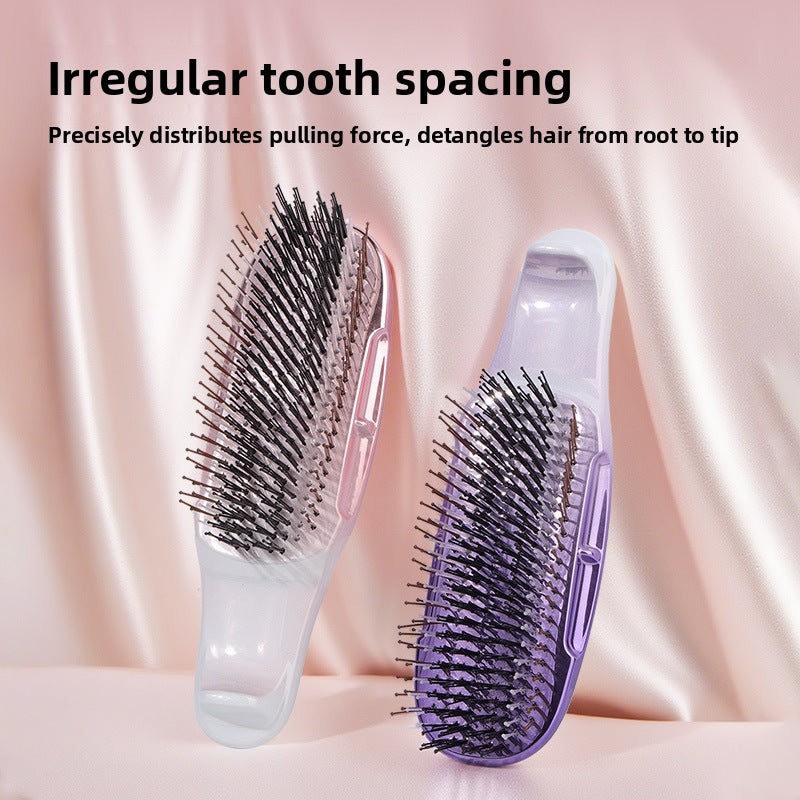 Cross-Border Electroplated Meridian Massage Comb Round Bead Three-Stage Comb Teeth Smooth Hair Anti-Tangle Dry and Wet Dual-Use Fine Needle Portable Comb - 图片 19