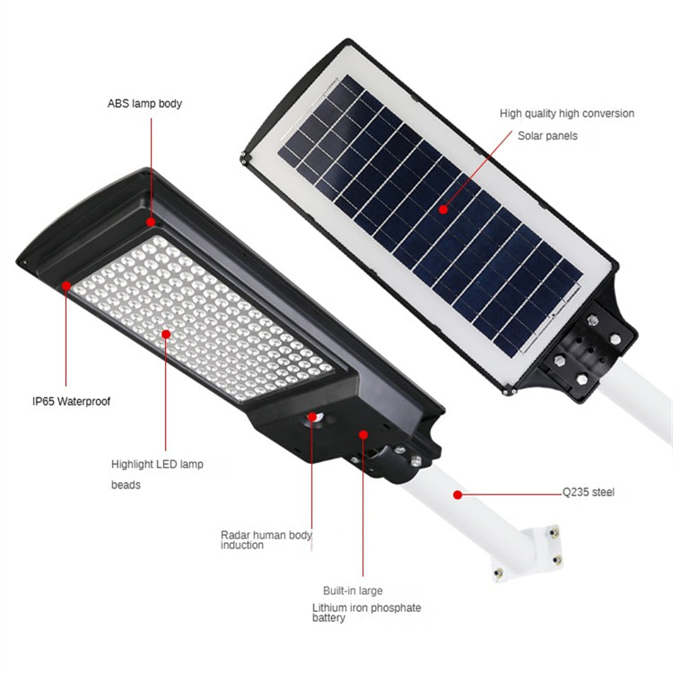 200W 400W Integrated Human Body Sensing Solar Wall Led Street Light - 图片 4