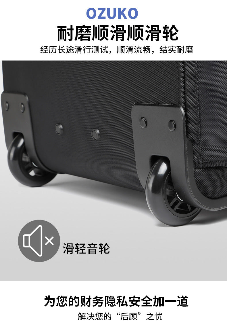 Trolley Travel Bag Business Boarding Bag Large Capacity Waterproof Oxford Cloth Multifunctional Handheld Wheeled Travel Bag - 图片 25