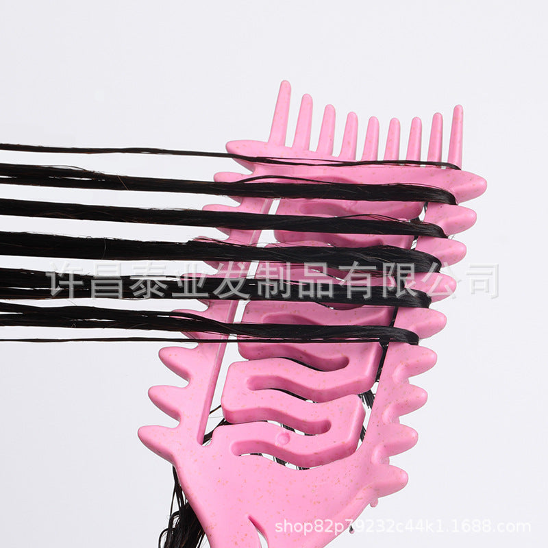 Cross-Border Z Hollow Design Comb Bounce Curl Comb Curly Hair Big Wave Curl Definition Styling Comb Massage Comb Pointed Tail Comb - 图片 3