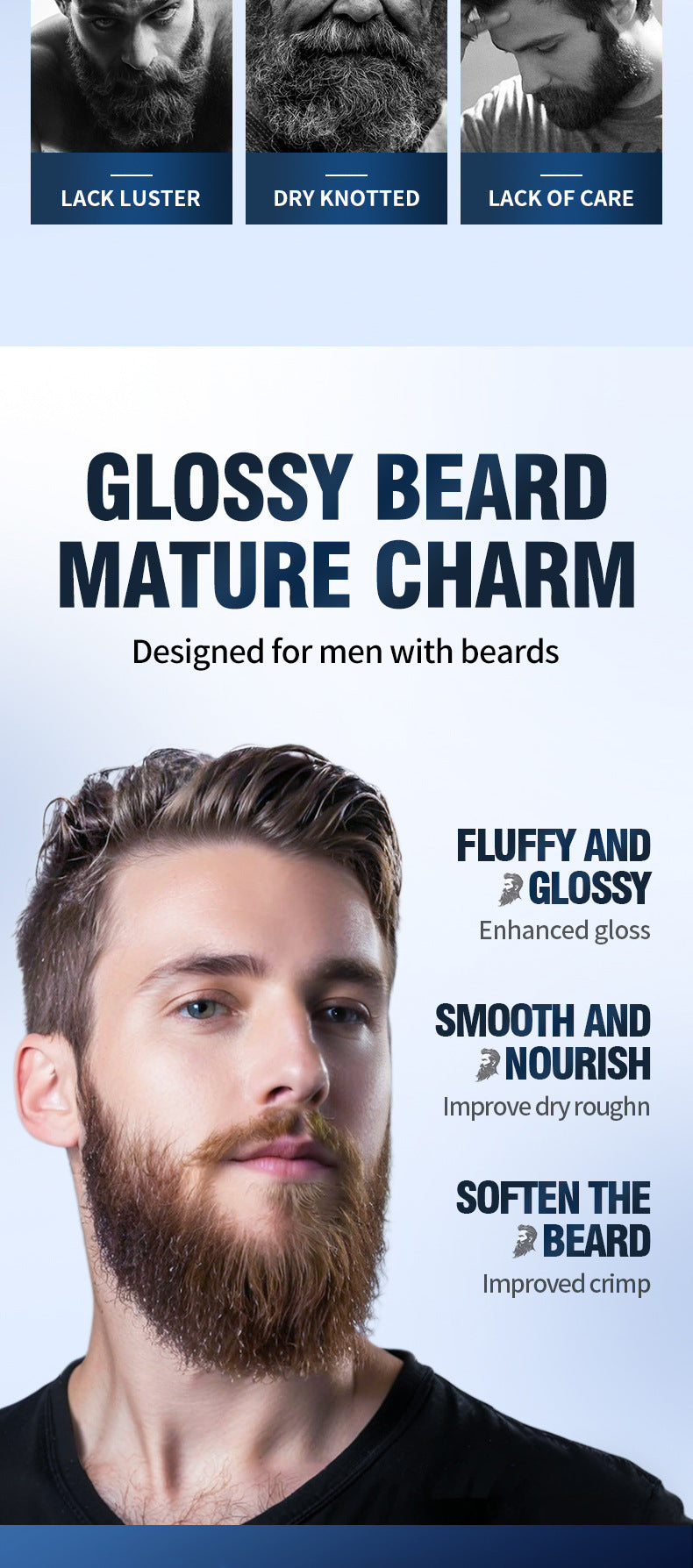 Beard Care Solution SADOER Men's Beard Moisturizing Conditioner Cross-Border Wholesale - 图片 8