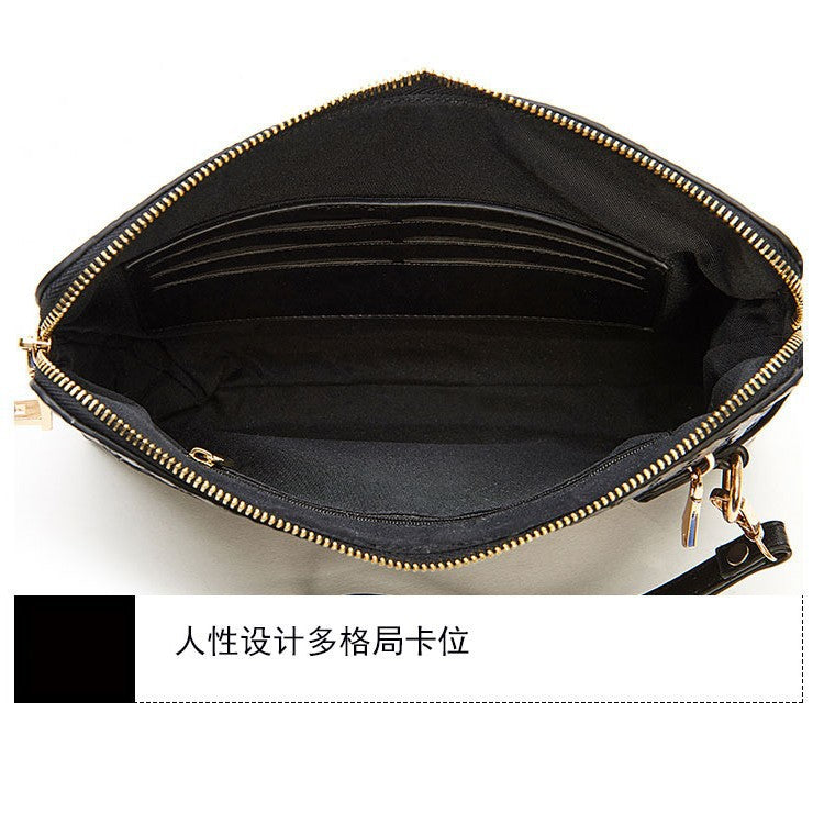 Fingerprint Lock Clutch Bag Large Capacity Business Men's Genuine Leather Handheld Luxury Woven Clutch Portable Fingerprint Unlock - 图片 3