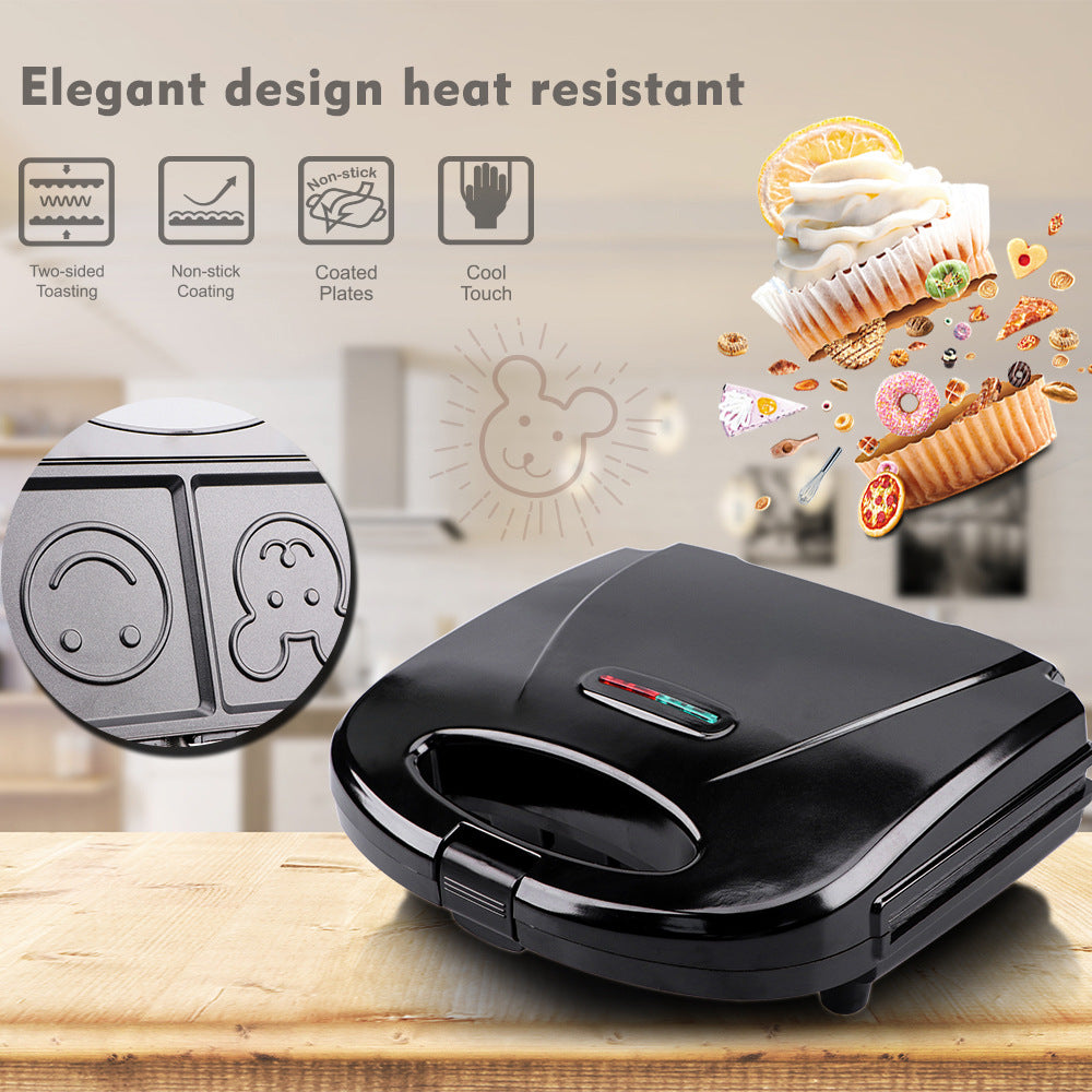 EU Standard Smiling Face Machine Sandwich Bread Baking Cute Toaster Household Multi-Functional Toasting Machine R.251 - 图片 13