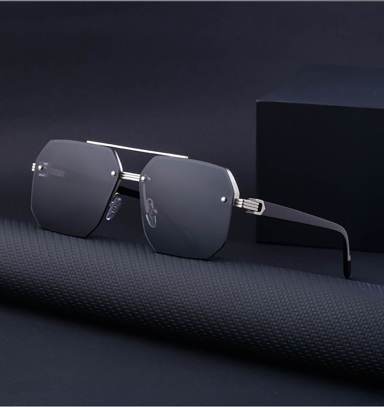 2025New style sunglasses with a high-end feel, European and American half-frame glasses, fashionable sunglasses for women with UV protection sunglasses - 图片 11