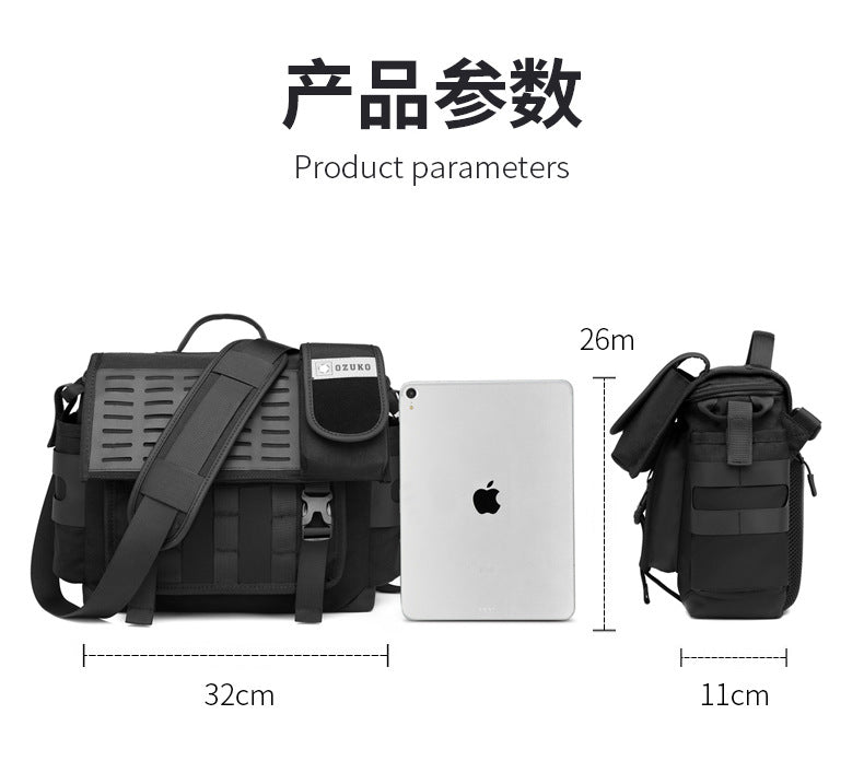 Men's Messenger Bag Multifunctional Crossbody Bag Waterproof Cycling Shoulder Bag Outdoor Commuting Tactical Style Men's Satchel - 图片 14