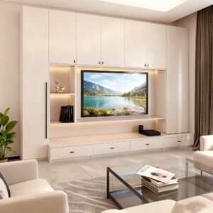 Custom Aluminum Alloy TV Cabinet Combination Wall Cabinet Modern Simple Storage Bookcase Wine Cabinet Integrated Wall-Mounted Living Room