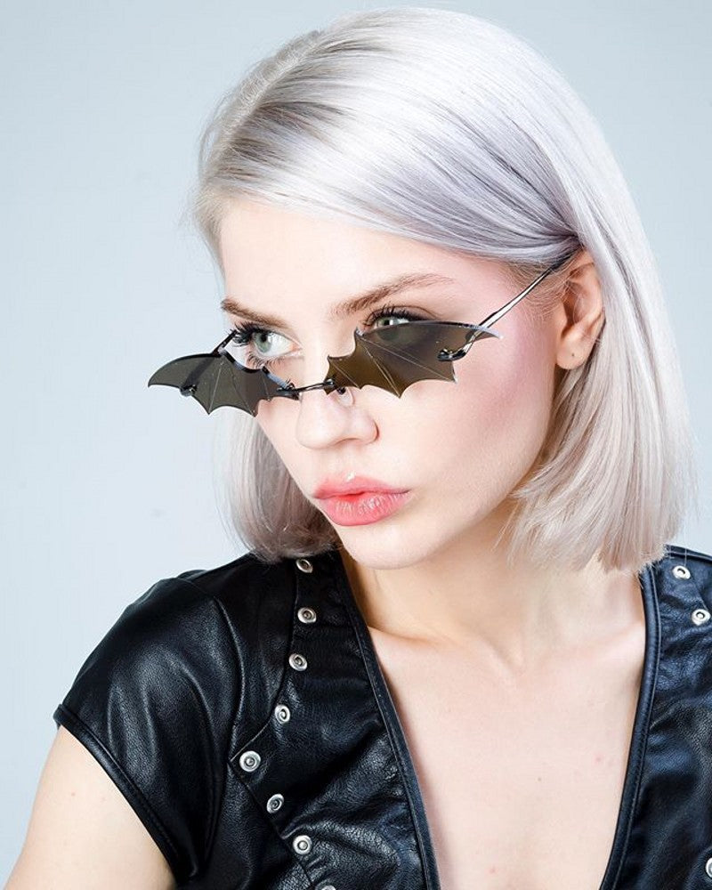 Bat Sunglasses for Women, Quirky Party Trendy Street Style Sunglasses, Small Frame European and American Fashion Irregular Glasses sunglasses - 图片 10