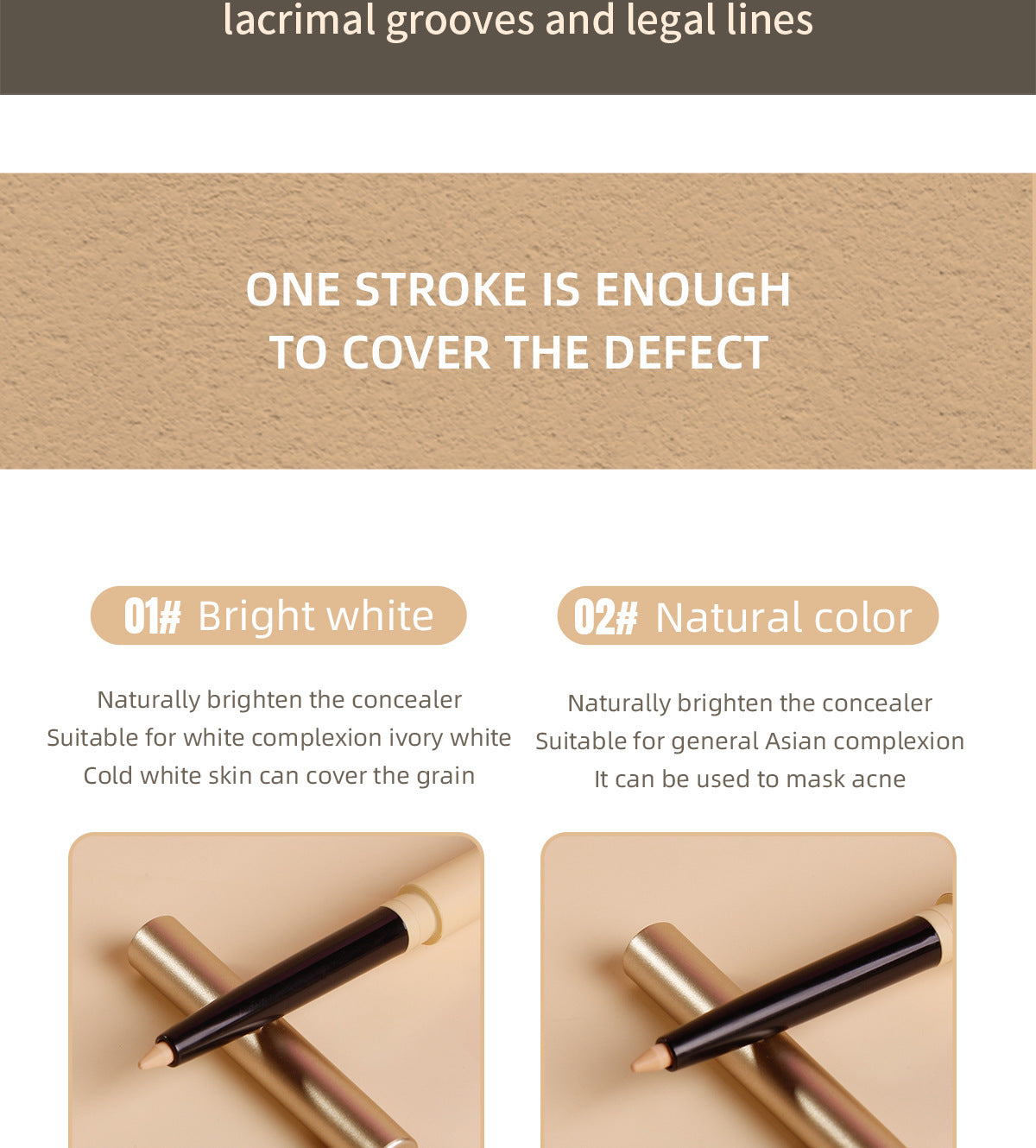 Fine Concealer Pen for Under-eye Dark Circles, Acne Marks, and Shadow Contouring Stick - 图片 33