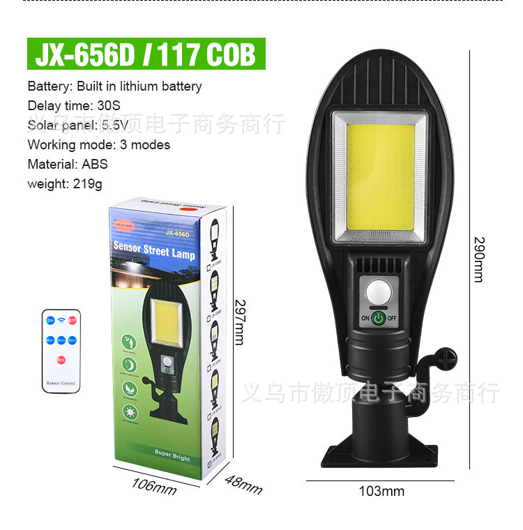 Outdoor Solar Light Human Body Sensing Wall Light Integrated Street Light with Remote Control Garden Light Waterproof Garden Light - 图片 20