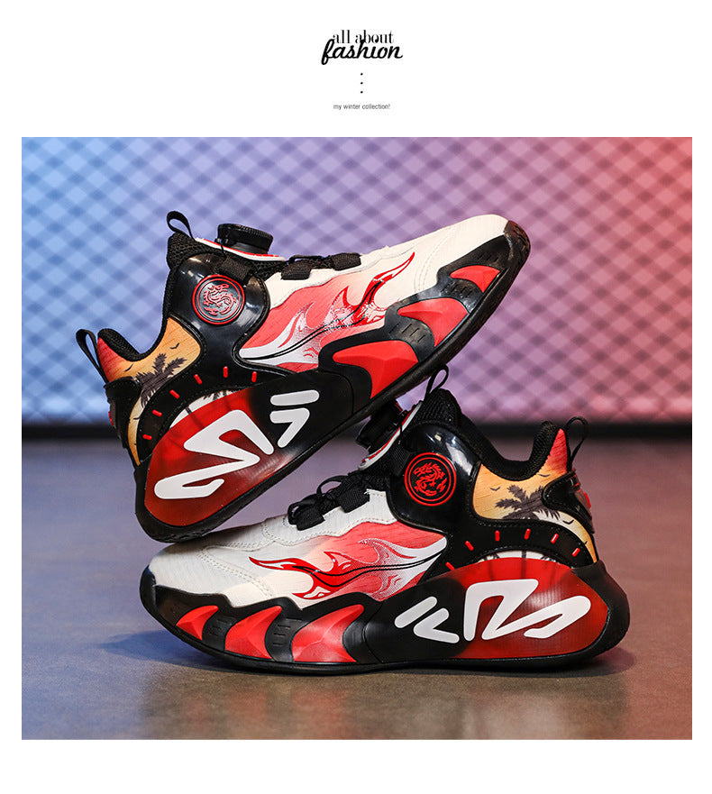 Chinese Style Girls' Shoes2025Autumn New Mesh Breathable Running Sports Shoes Children's Anti-Slip Wear-Resistant Basketball Shoes - 图片 30