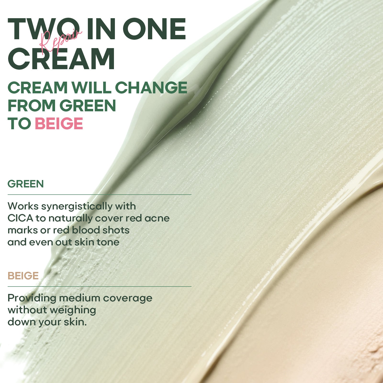 New Centella Asiatica Soothing Repair Essence Cream Corrects Redness and Conceals Skin Tone cica Cream - 图片 14