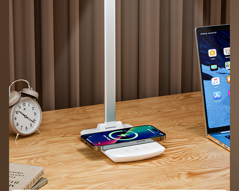 Study-Specific Eye Protection Desk Lamp with Smart Wireless Charging and Foldable Night Light for Dormitory LED Student Reading Gift Lamp - 图片 17