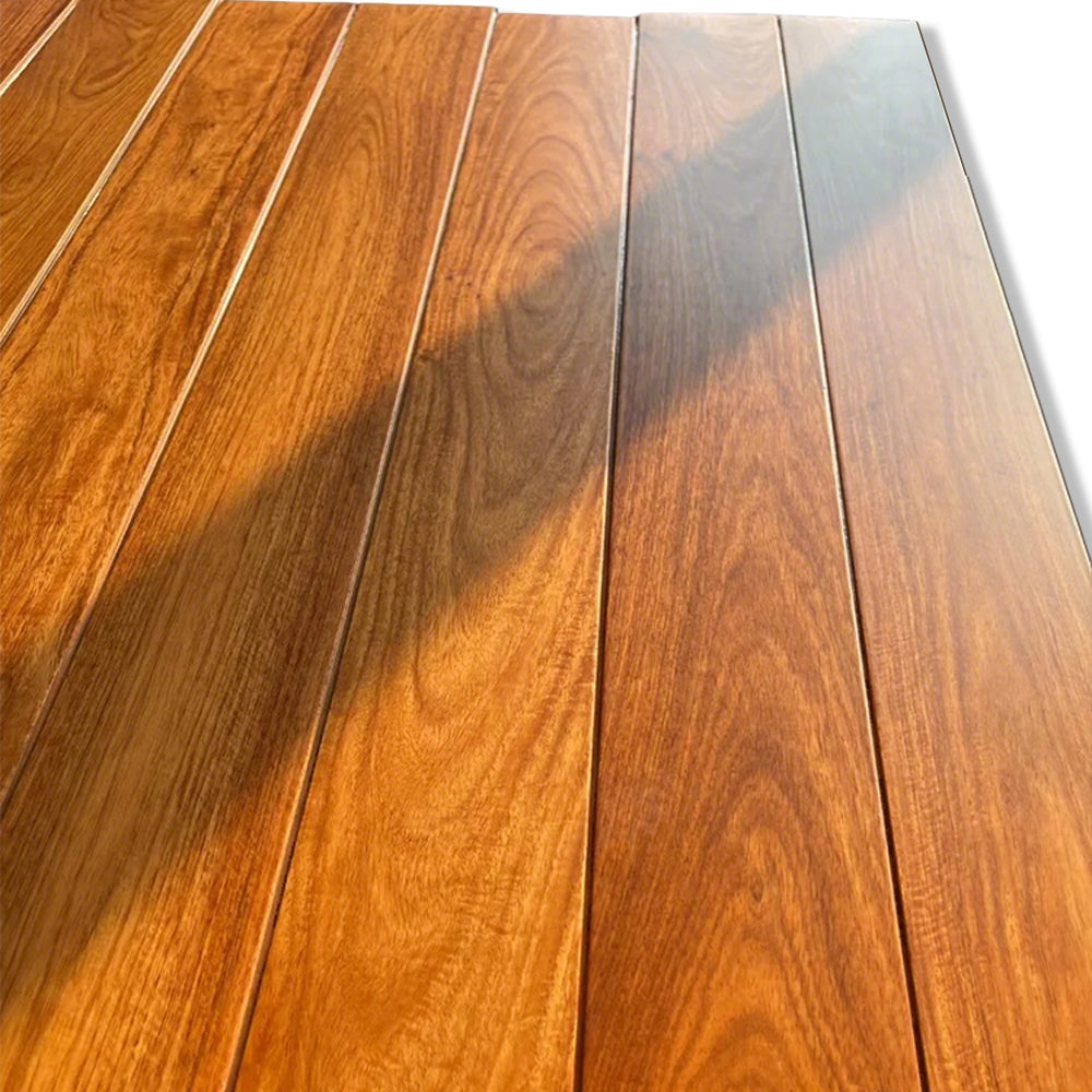 ENF Certified AB Grade Padauk Click Lock Three-Layer Solid Wood Flooring Waterproof Anti-slip for Living Room & Outdoor Use - 图片 4