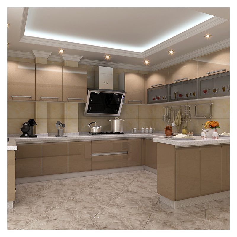 New Design Cabinets Top Cupboard Kitchen Cabinet Set for Small Marble Solid Wood Home Furniture Modular Kitchen Cabinet Modern - 图片 4