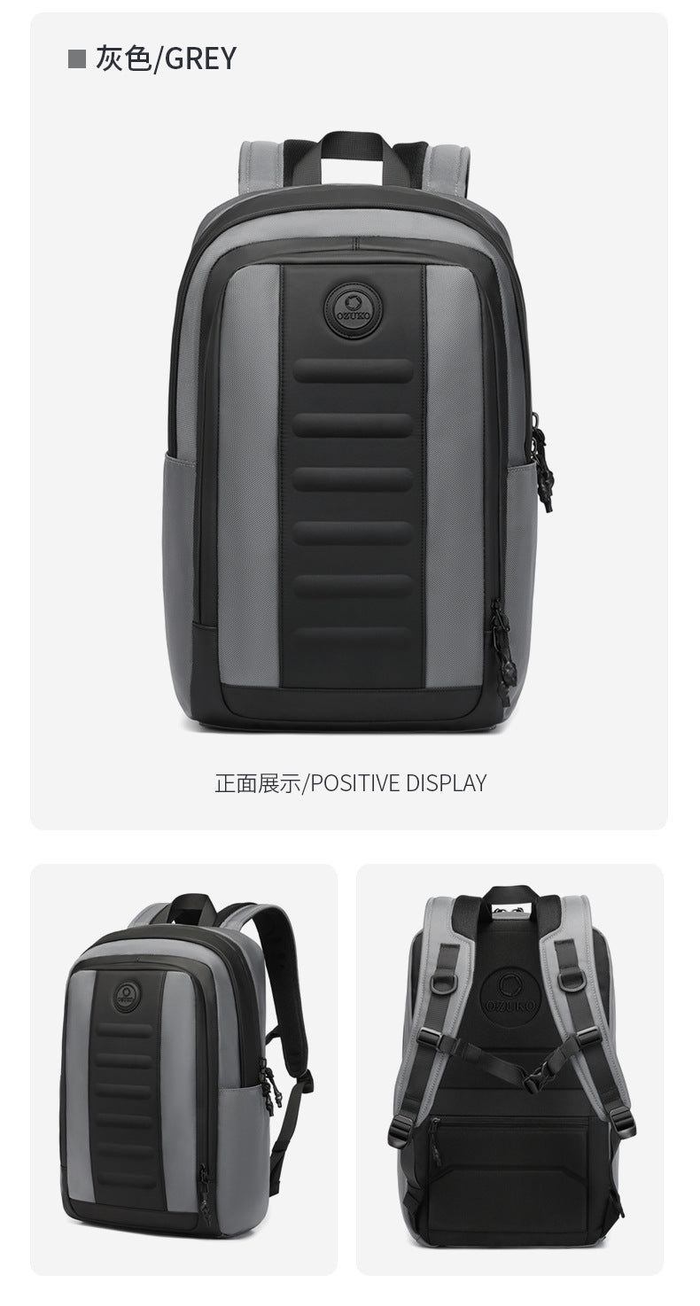 ozuko Business Backpack Men's Large Capacity Computer Backpack Outdoor Waterproof Travel Backpack Backpack - 图片 27
