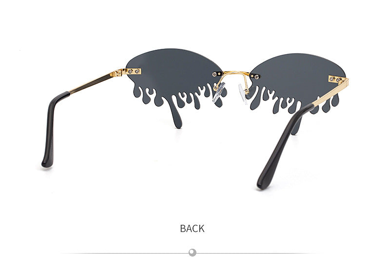 Christmas Costume Personality Tear Sunglasses for Women Metal Frameless Sunglasses Trendy European and American Party Funny Glasses - 图片 29