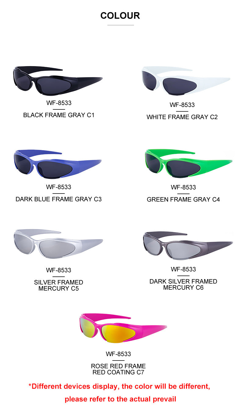 European and American Sports Windproof Cycling Sunglasses for Men and Women Sun Protection Personality Y2K Millennium Sunglasses Glasses Glasses - 图片 19