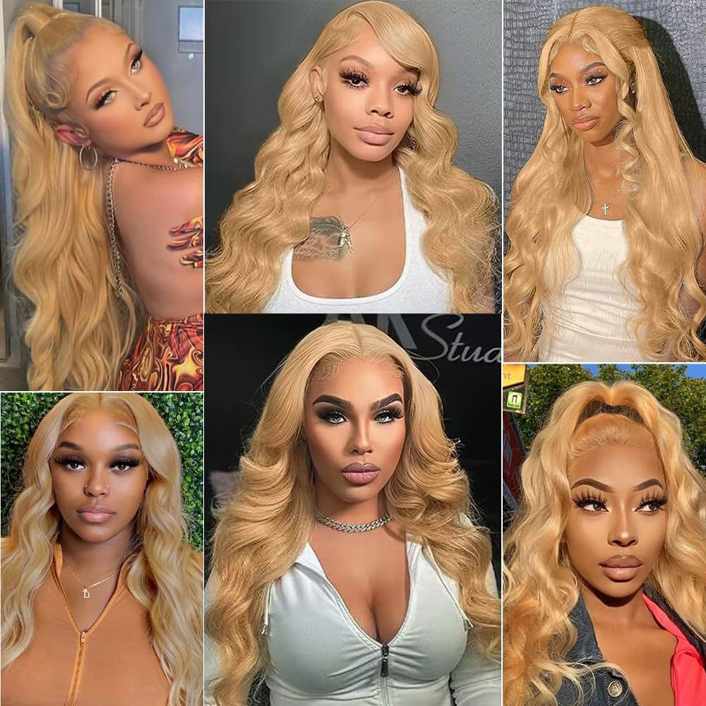13*6 Lace Front Blonde Synthetic Wavy Wig - 图片 24