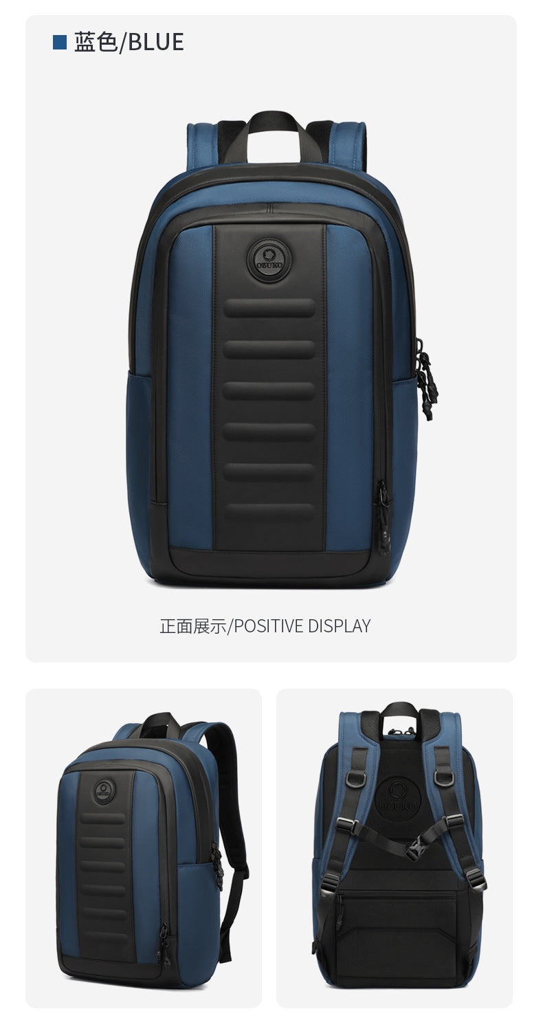 ozuko Business Backpack Men's Large Capacity Computer Backpack Outdoor Waterproof Travel Backpack Backpack - 图片 26